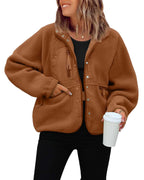 Women's  Button Down Fuzzy Fleece Jacket