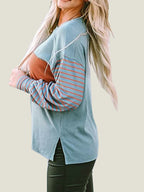 Women's Cute Color Block Long Sleeve Casual Top